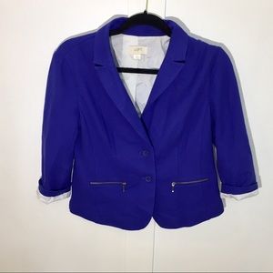 Ann Taylor LOFT button blazer size 4 royal blue